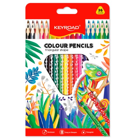 KEYROAD LAPICES DE COLORES TRIO DE 36UNDS KR972503