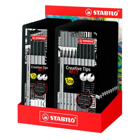 STABILO CRATIVE TIPS DISPLAY 10 EST.NEGRO/EST.NEGRO Y GRIS 10 89/24-01-20