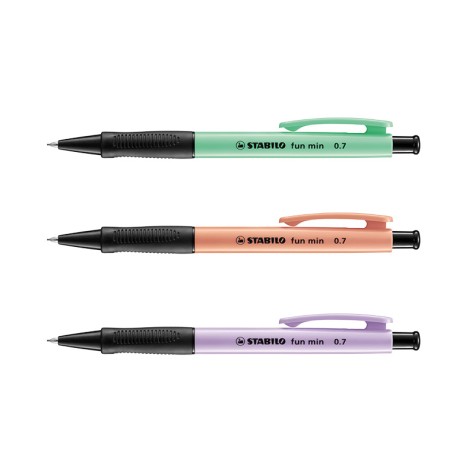 STABILO PORTAMINAS FUN MIN 0,7MM C/GRIP 3COL.SURTIDOS PASTELES